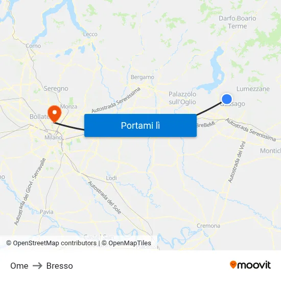 Ome to Bresso map