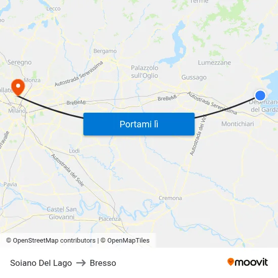 Soiano Del Lago to Bresso map
