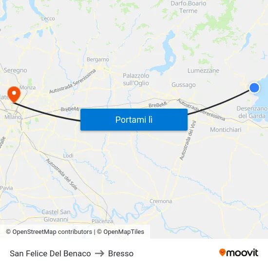 San Felice Del Benaco to Bresso map