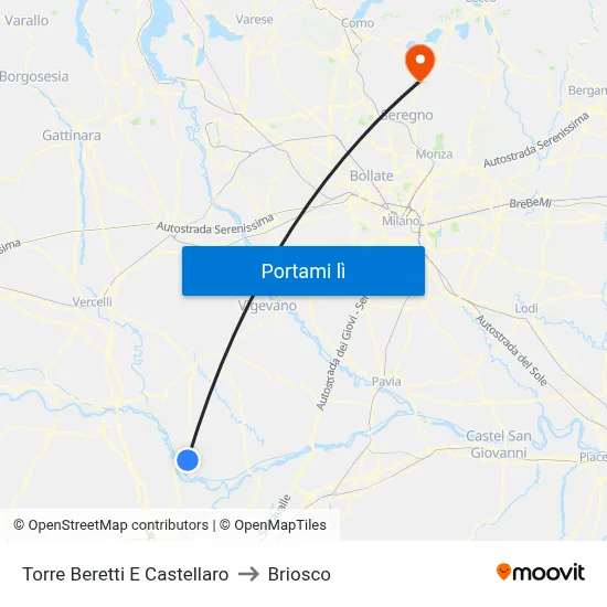 Torre Beretti E Castellaro to Briosco map