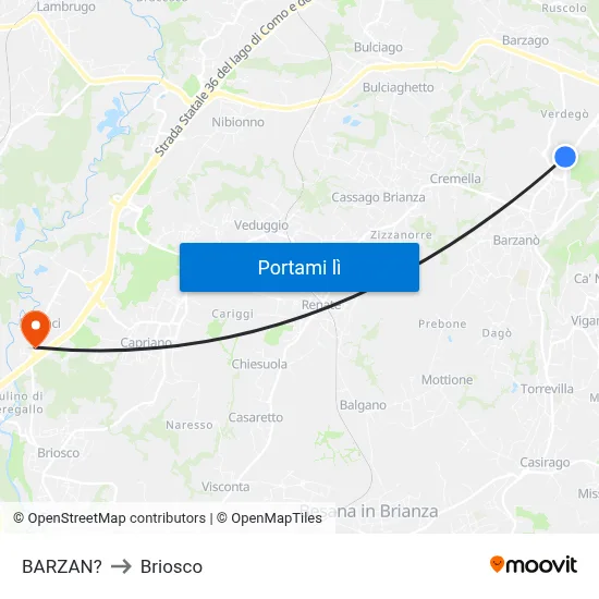 BARZAN? to Briosco map