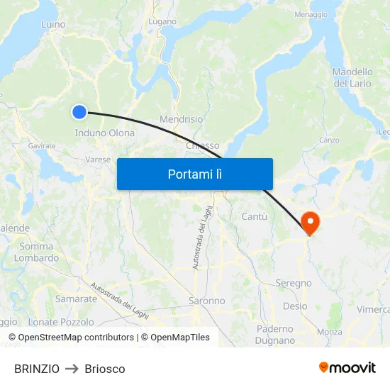 BRINZIO to Briosco map
