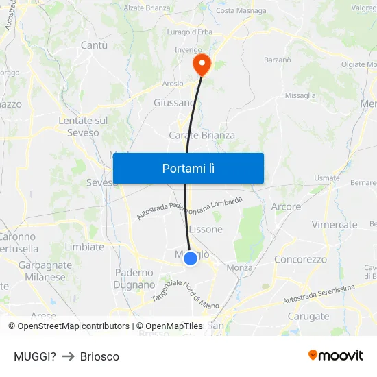 MUGGI? to Briosco map