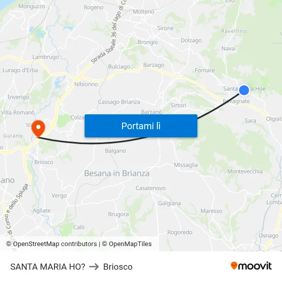 SANTA MARIA HO? to Briosco map
