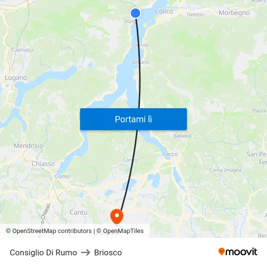 Consiglio Di Rumo to Briosco map
