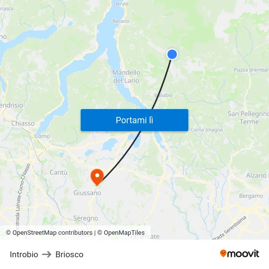 Introbio to Briosco map