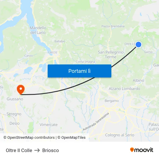 Oltre Il Colle to Briosco map