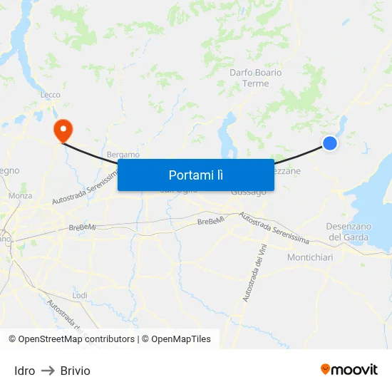 Idro to Brivio map