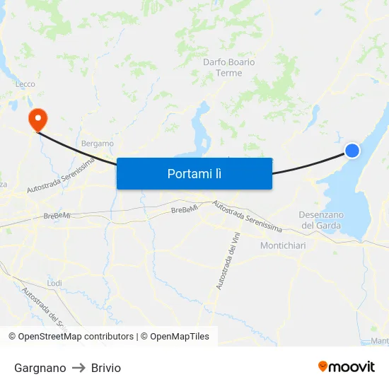 Gargnano to Brivio map