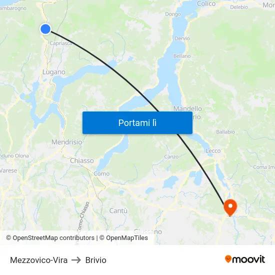 Mezzovico-Vira to Brivio map