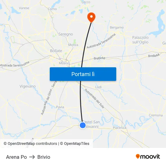 Arena Po to Brivio map
