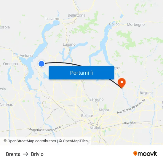 Brenta to Brivio map