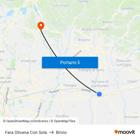 Fara Olivana Con Sola to Brivio map