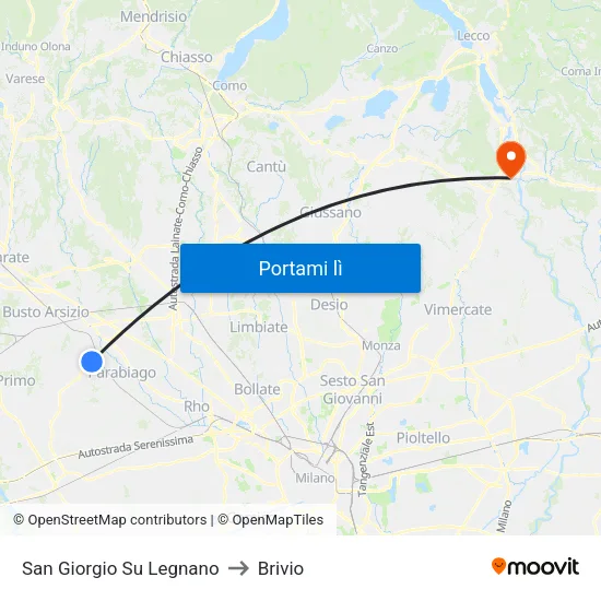 San Giorgio Su Legnano to Brivio map