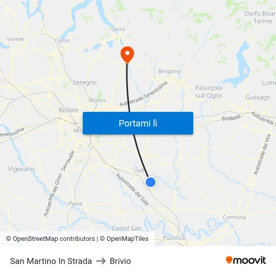 San Martino In Strada to Brivio map