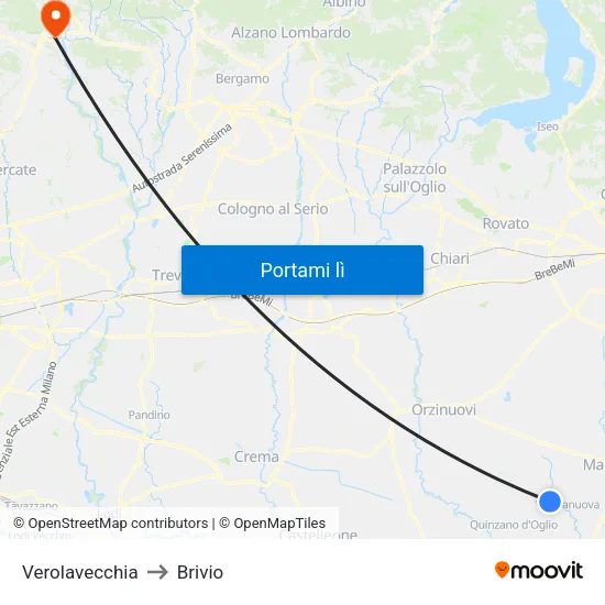 Verolavecchia to Brivio map