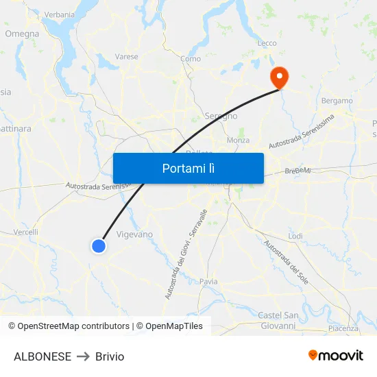 ALBONESE to Brivio map