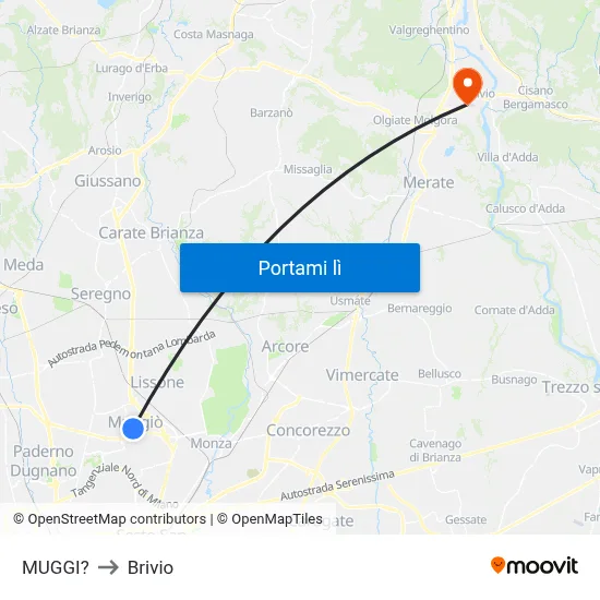 MUGGI? to Brivio map