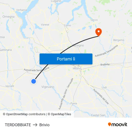 TERDOBBIATE to Brivio map