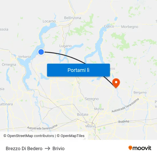 Brezzo Di Bedero to Brivio map