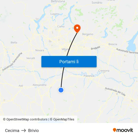 Cecima to Brivio map