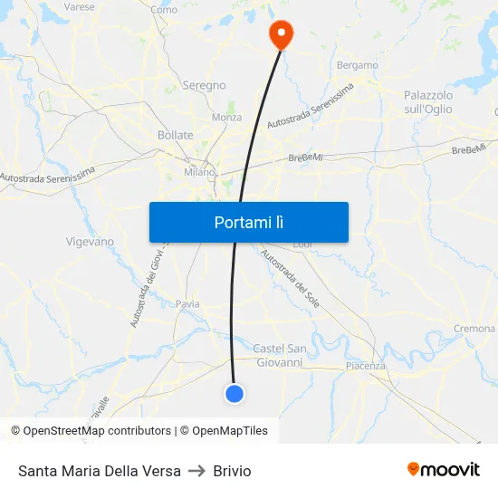 Santa Maria Della Versa to Brivio map