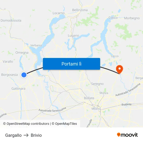 Gargallo to Brivio map