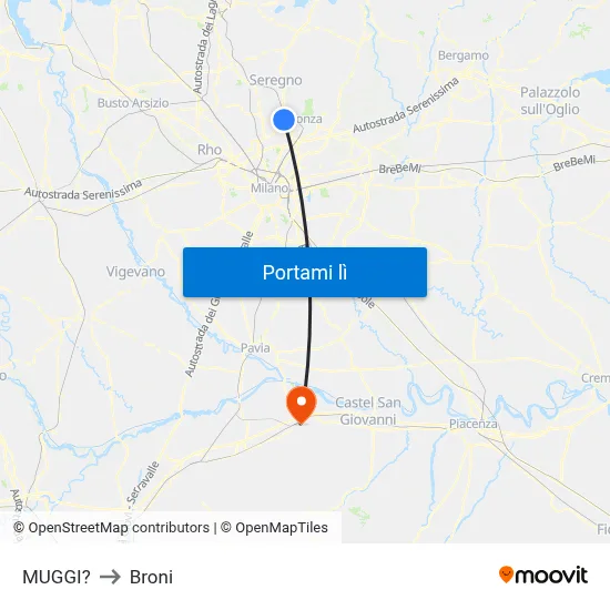 MUGGI? to Broni map