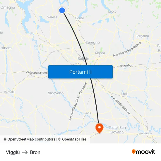Viggiù to Broni map