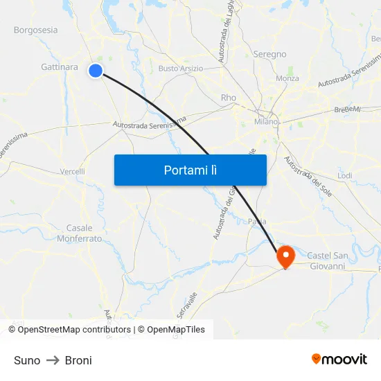 Suno to Broni map