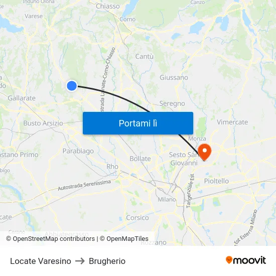 Locate Varesino to Brugherio map
