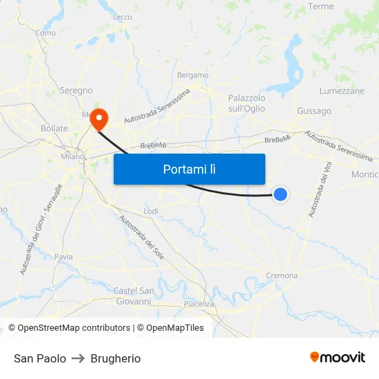 San Paolo to Brugherio map