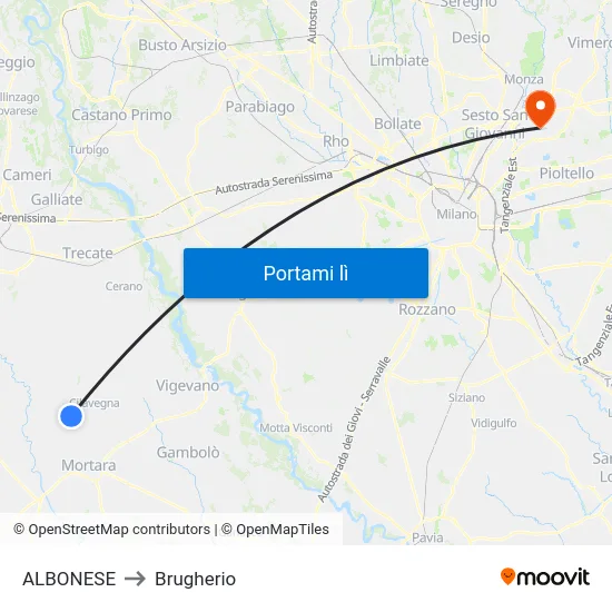ALBONESE to Brugherio map