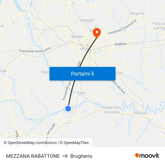 MEZZANA RABATTONE to Brugherio map