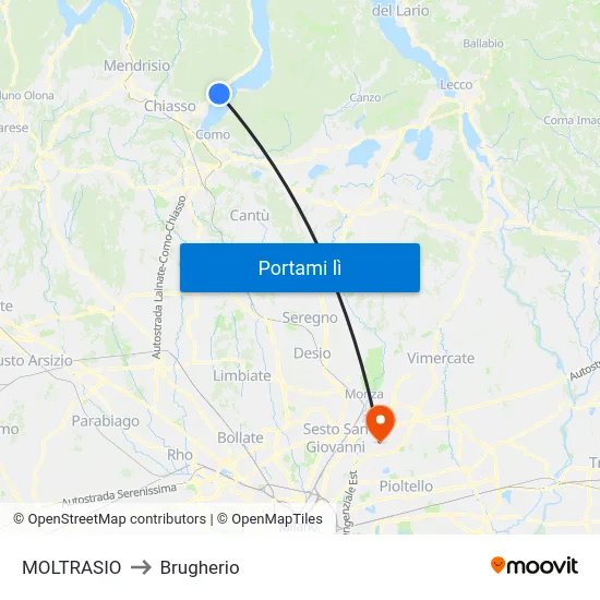 MOLTRASIO to Brugherio map