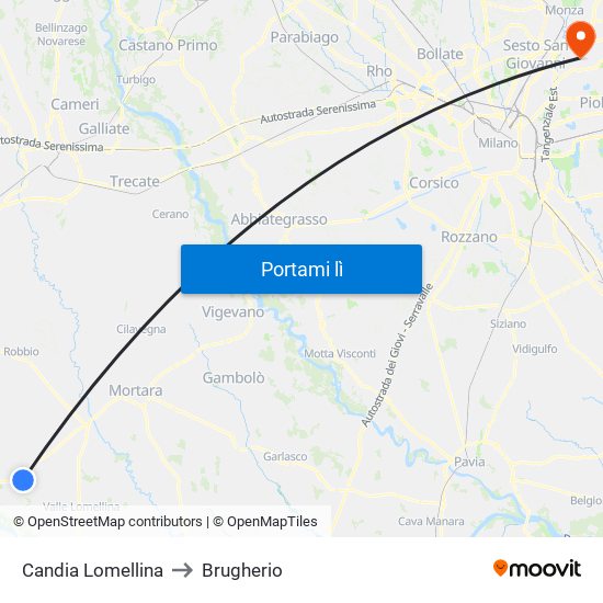 Candia Lomellina to Candia Lomellina map