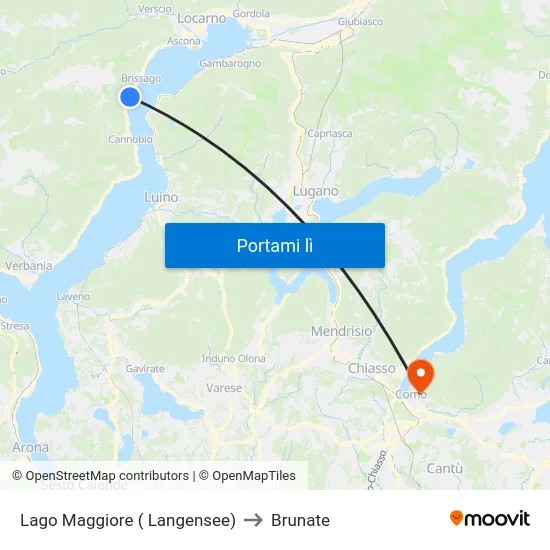 Lago Maggiore ( Langensee) to Brunate map