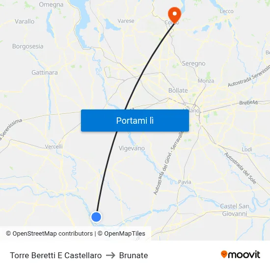 Torre Beretti E Castellaro to Brunate map
