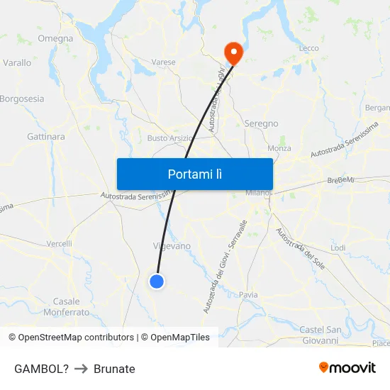 GAMBOL? to Brunate map