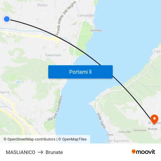 MASLIANICO to Brunate map