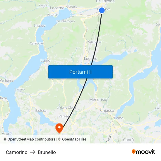 Camorino to Brunello map