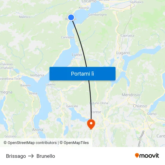 Brissago to Brunello map