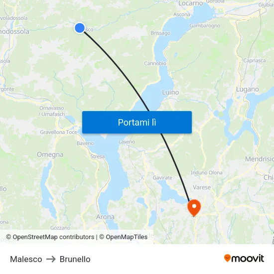Malesco to Brunello map