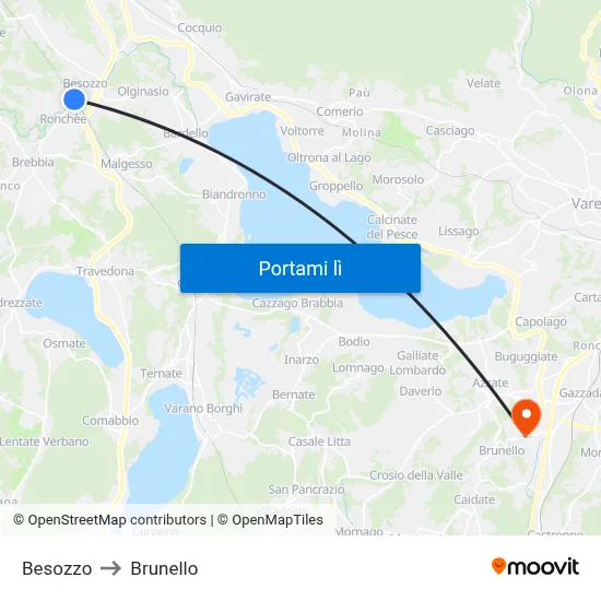 Besozzo to Brunello map