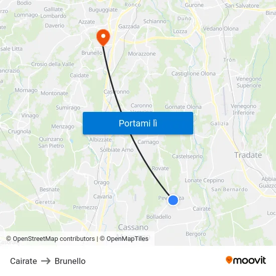 Cairate to Brunello map