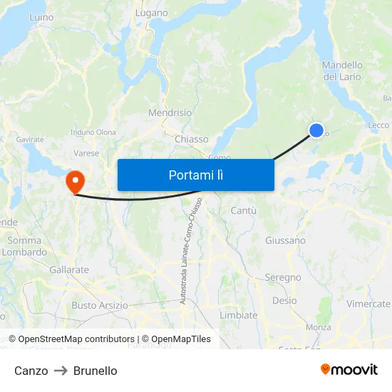 Canzo to Brunello map