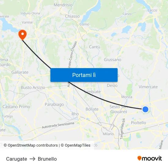 Carugate to Brunello map
