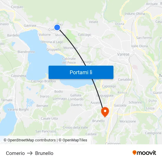 Comerio to Brunello map