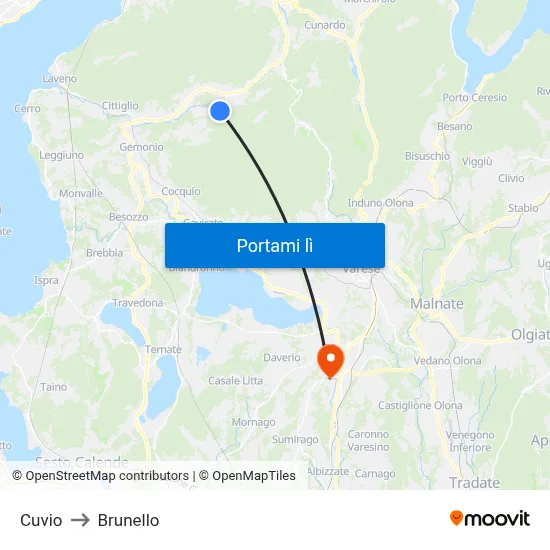 Cuvio to Brunello map