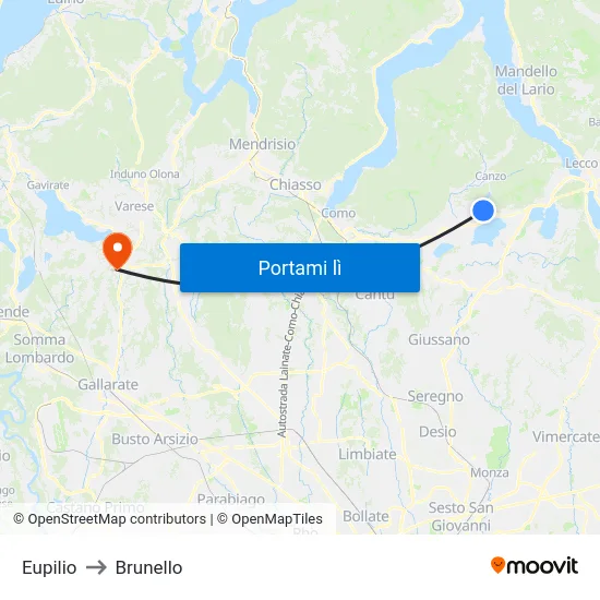 Eupilio to Brunello map